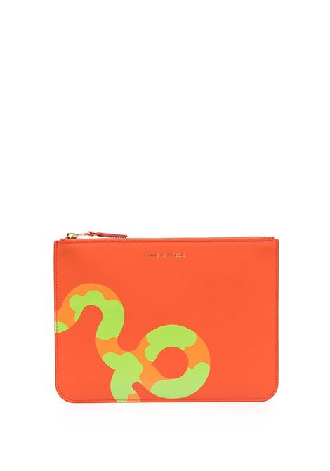 Portafoglio con stampa e zip, WALLETS COMME DES GARCONS | Portafogli | SA5100REORANGE